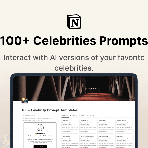 100+ Celebrities Prompt Templates