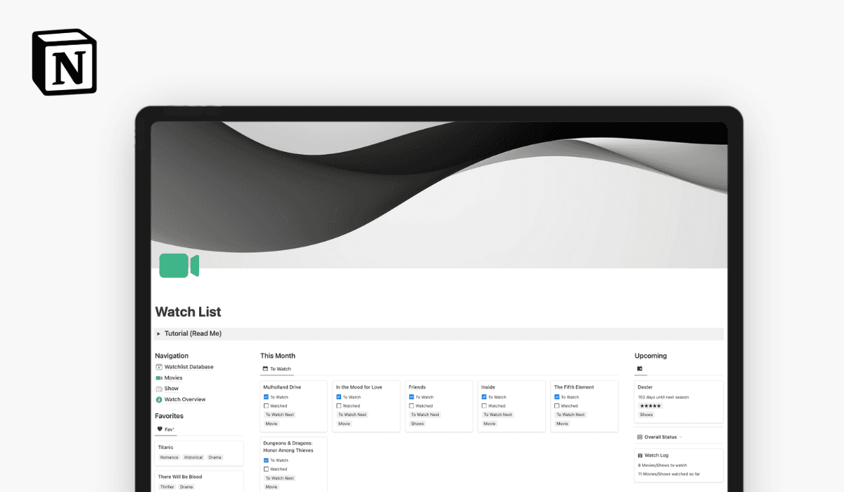 Watch List Notion Template - image 1
