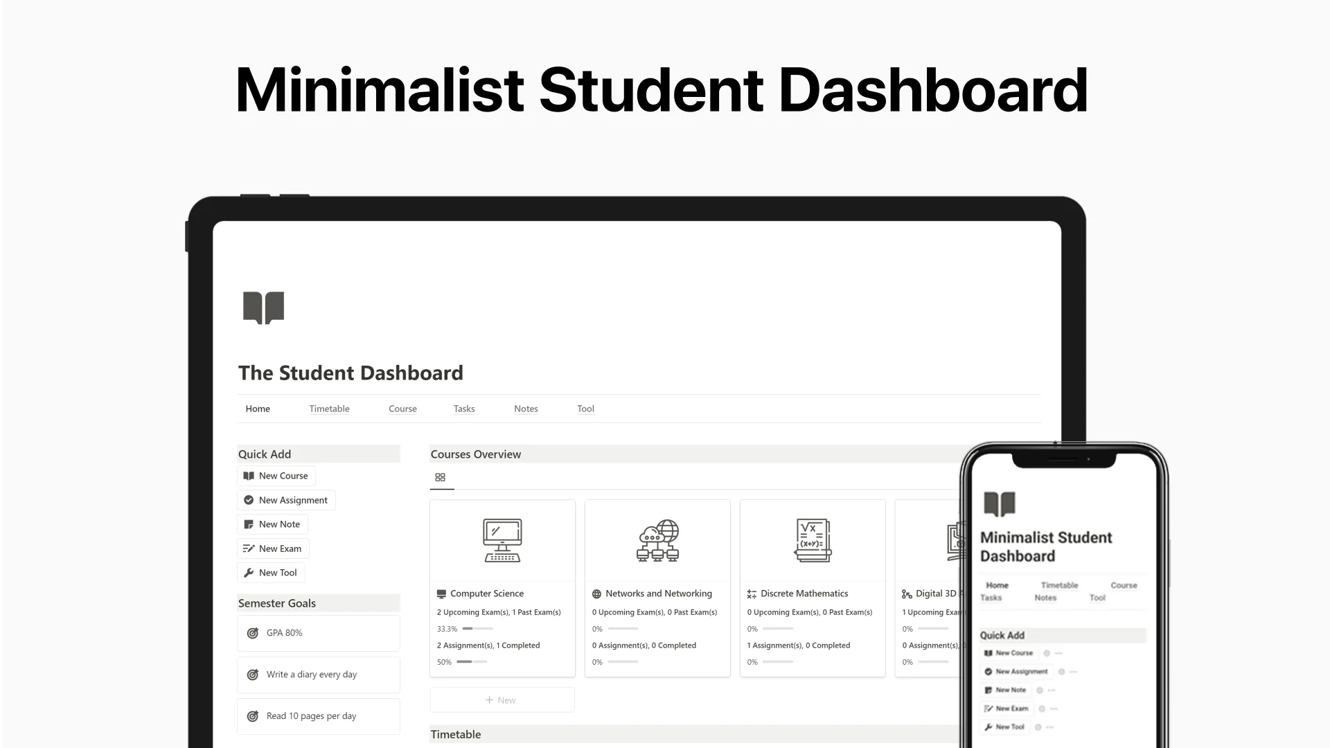 Minimalist Student Dashboard - image 1
