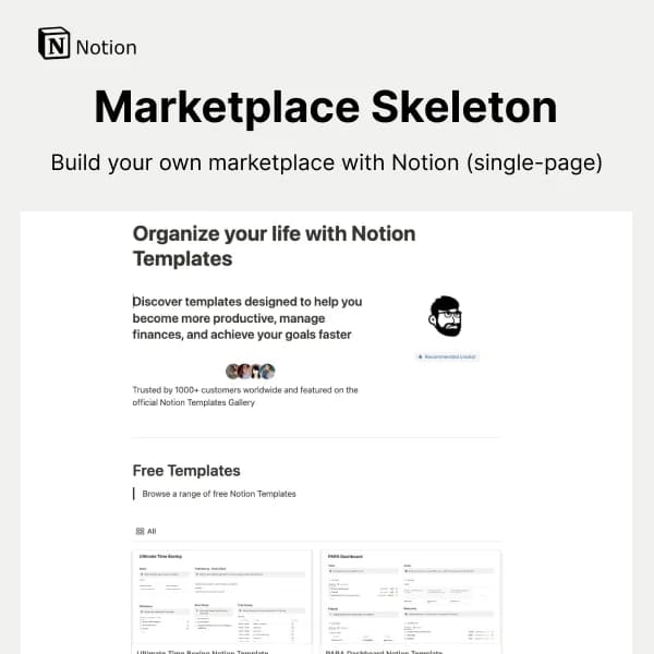 Marketplace skeleton (single page)