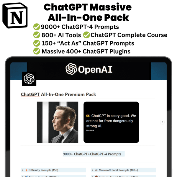ChatGPT Massive All-In-One Pack: 9000+ Prompts