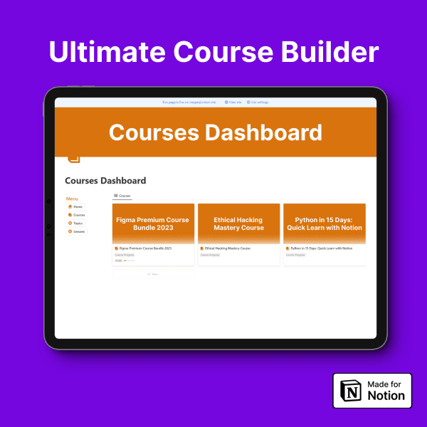Ultimate Course Builder & Tracker