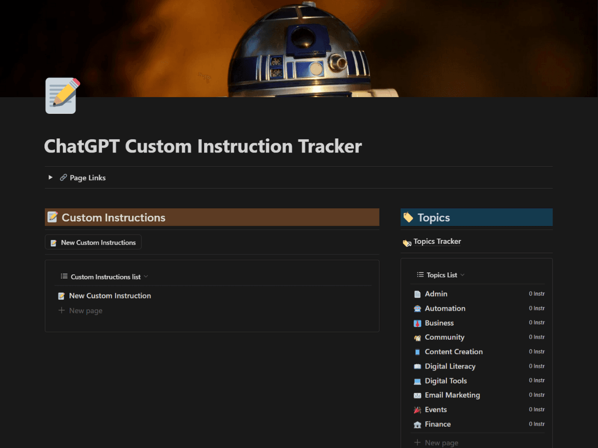 📝 ChatGPT Custom Instruction Tracker