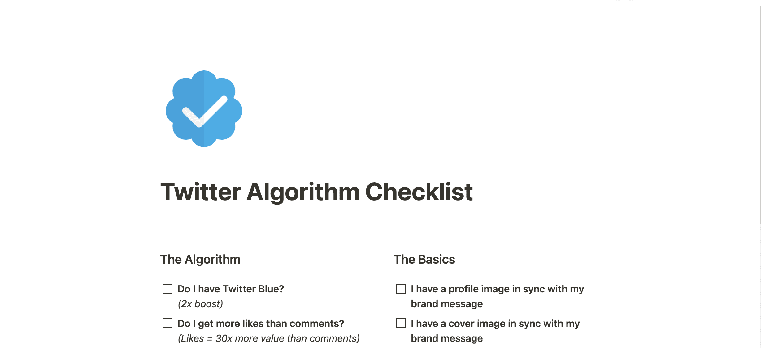 Twitter Algorithm Checklist - image 2