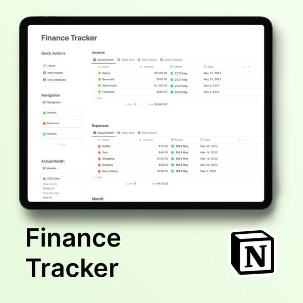 Notion Finance Tracker for Free