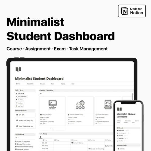 Minimalist Student Dashboard