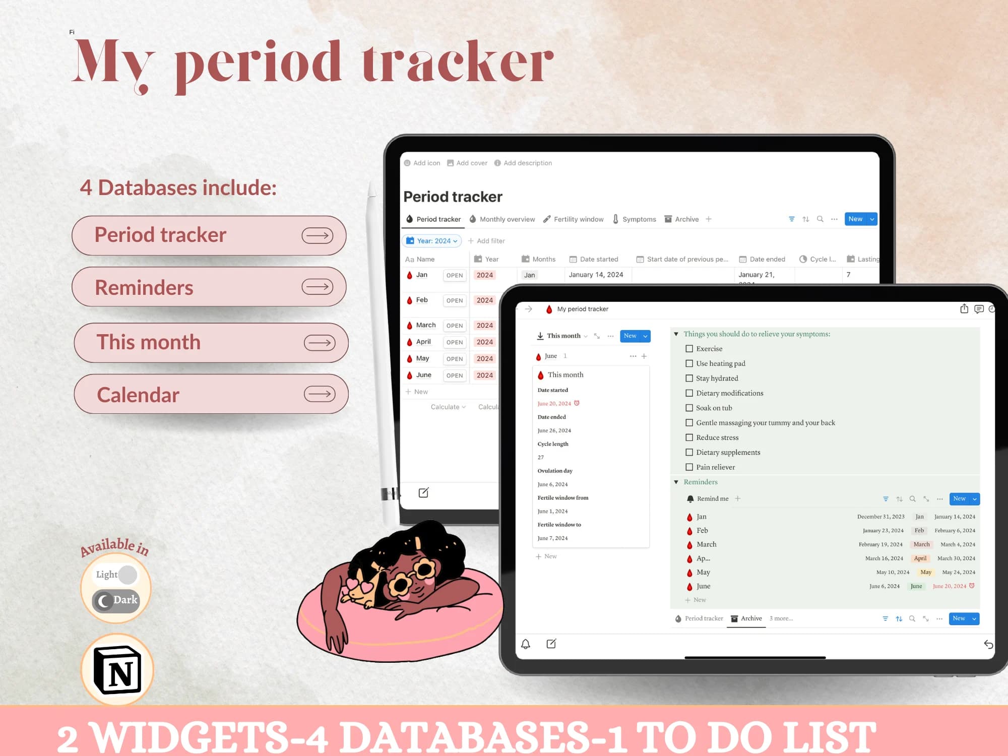 My period tracker notion template - image 7