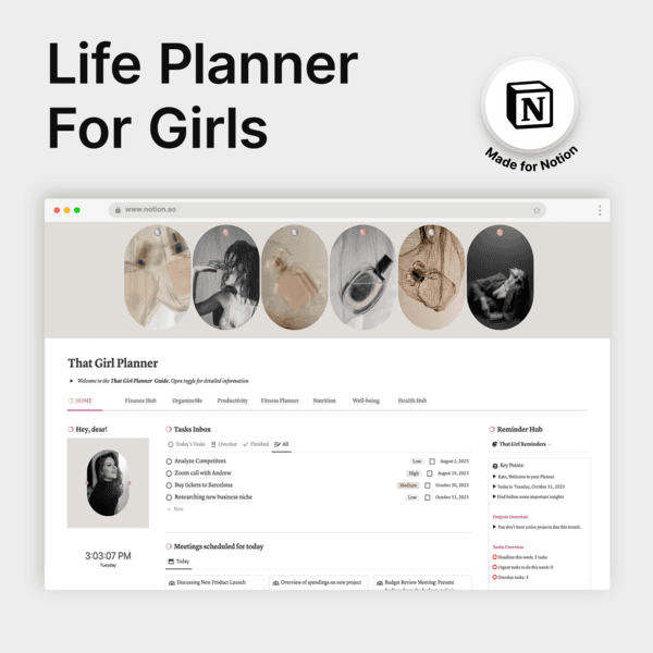 Advanced That Girl Planner Notion Template