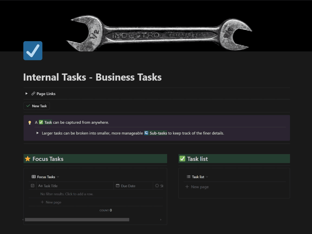 ☑ Internal Tasks - Business Tasks