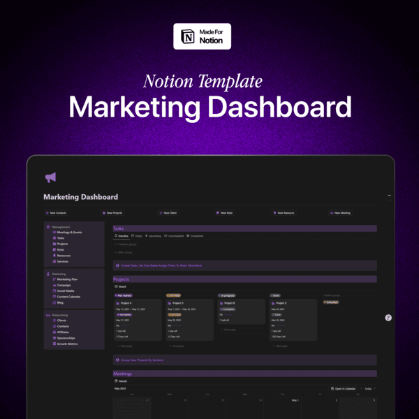 Marketing Dashboard - Notion Template