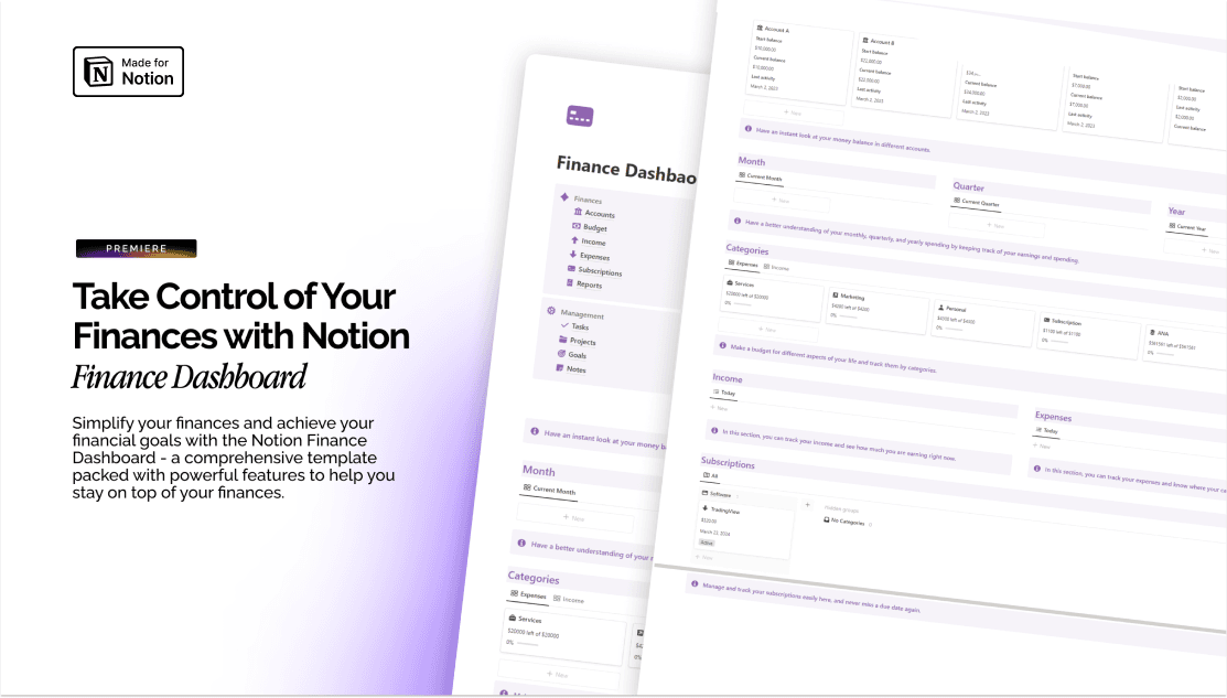 Finance Dashboard - Notion Template - image 3
