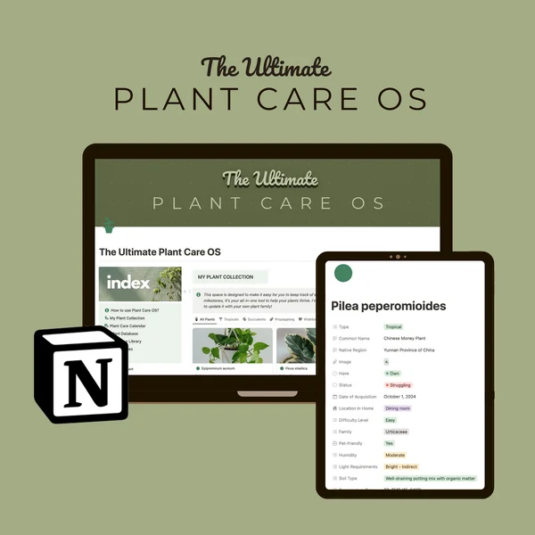The Ultimate Plant Care OS - Notion Template