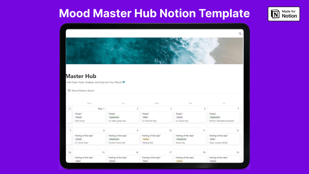 Mood Master Hub Notion Template - image 1