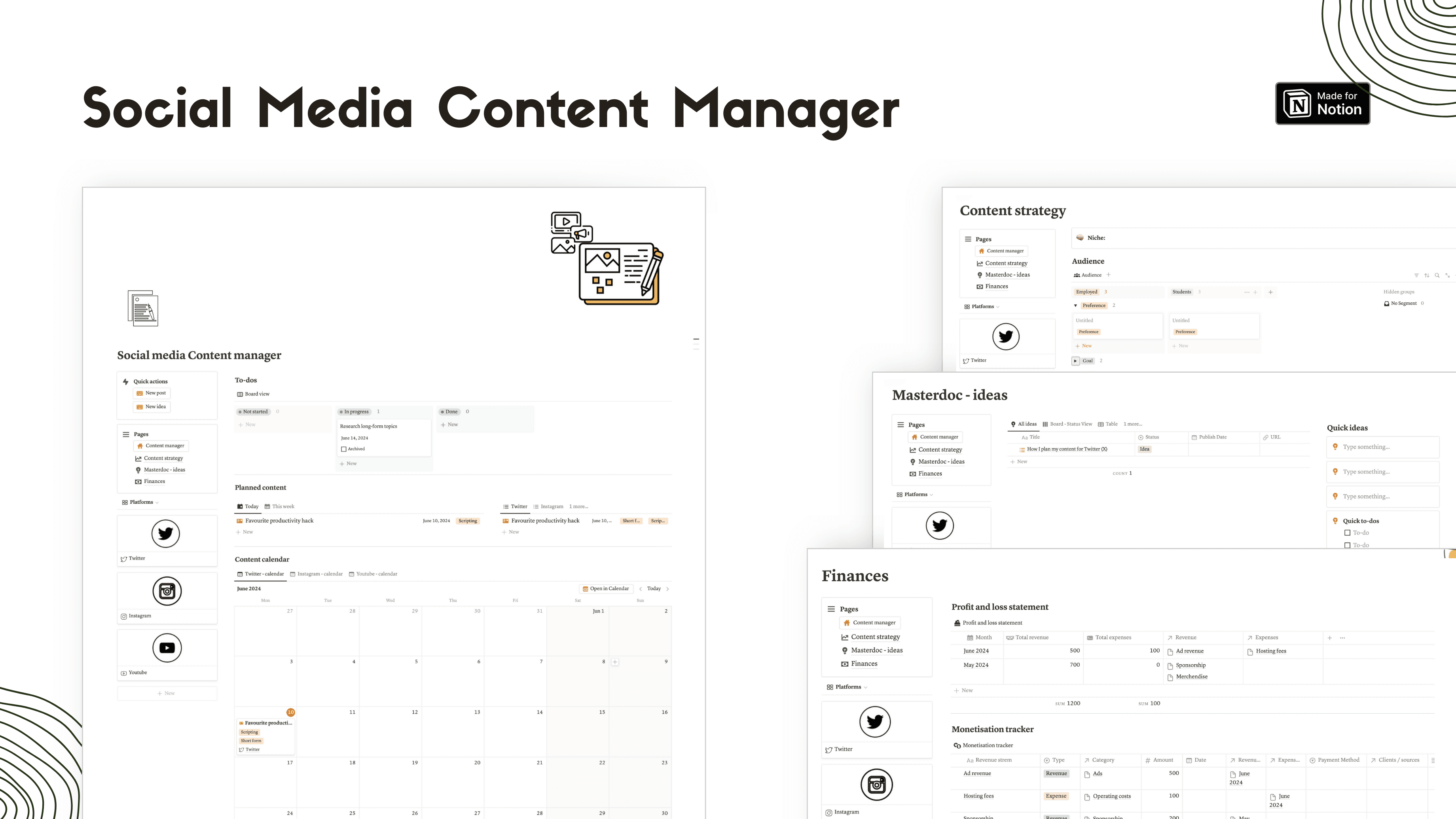 Social Media Content Planner - Notion template - image 1