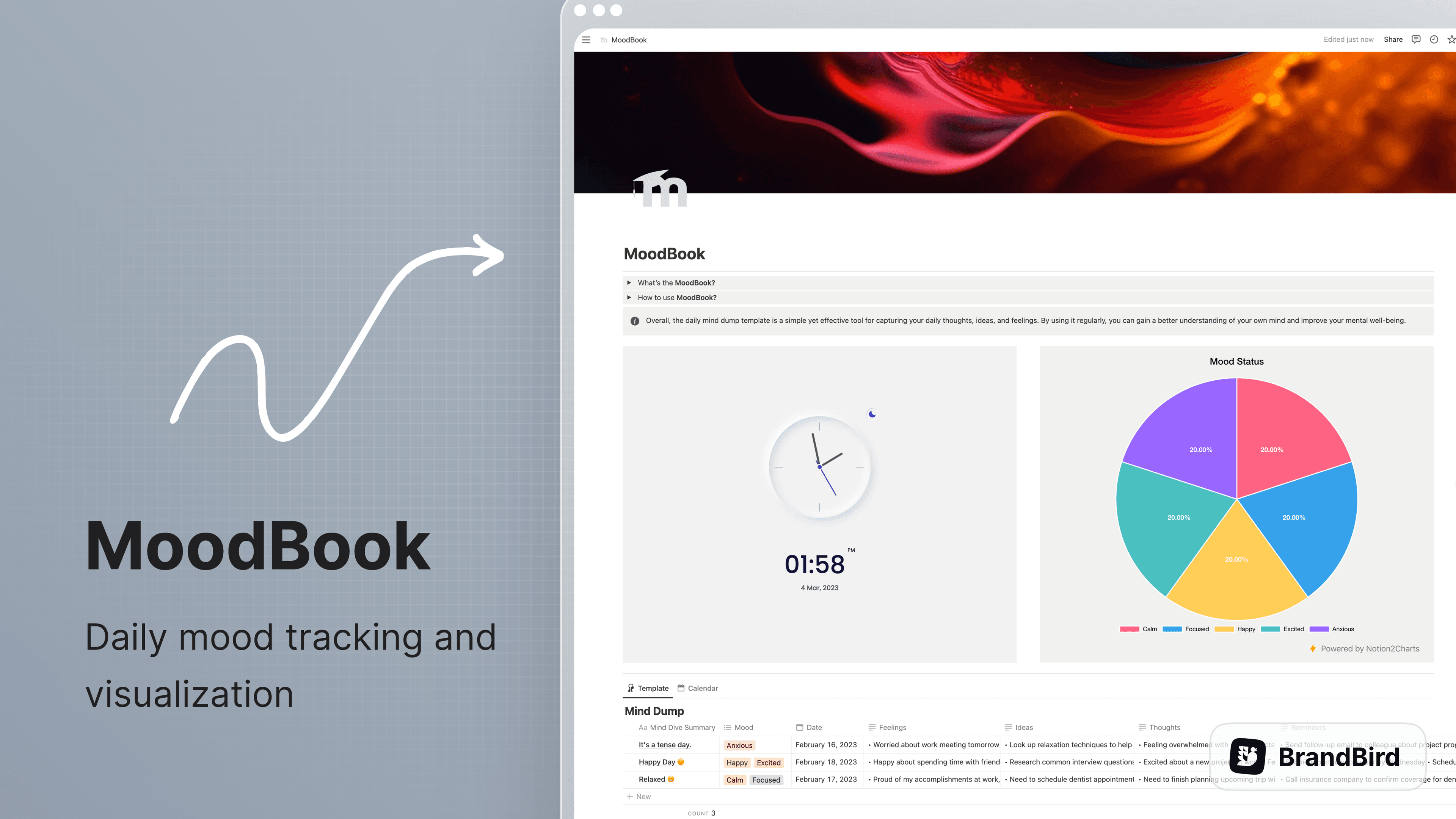 MoodBook Notion Template | Save your Feelings!