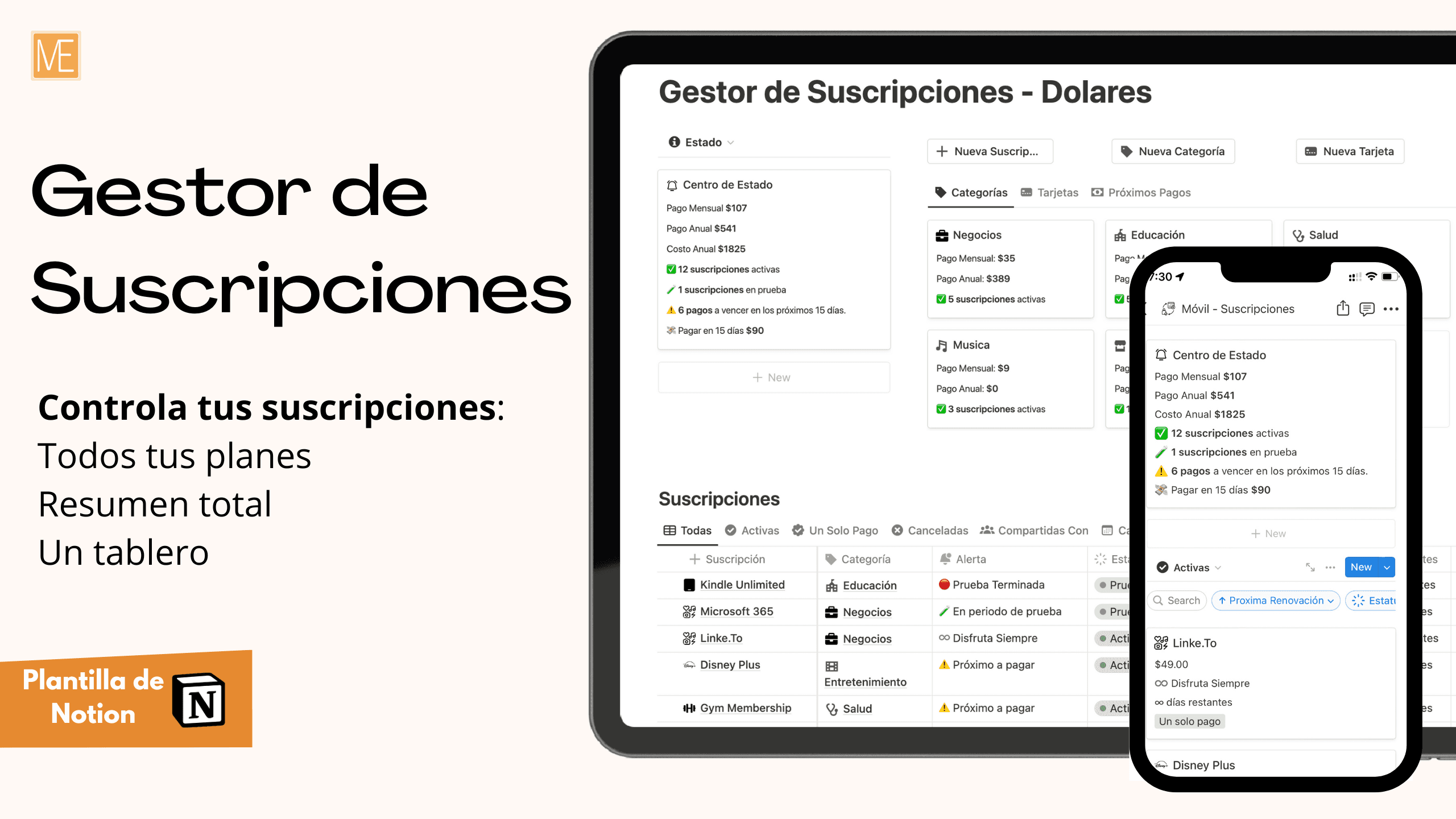 Gestor de Suscripciones una Plantilla de Notion - image 1