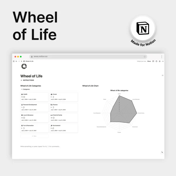 Wheel of Life Notion Template