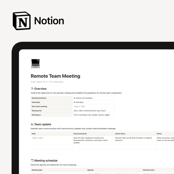 Remote Team Meeting Template