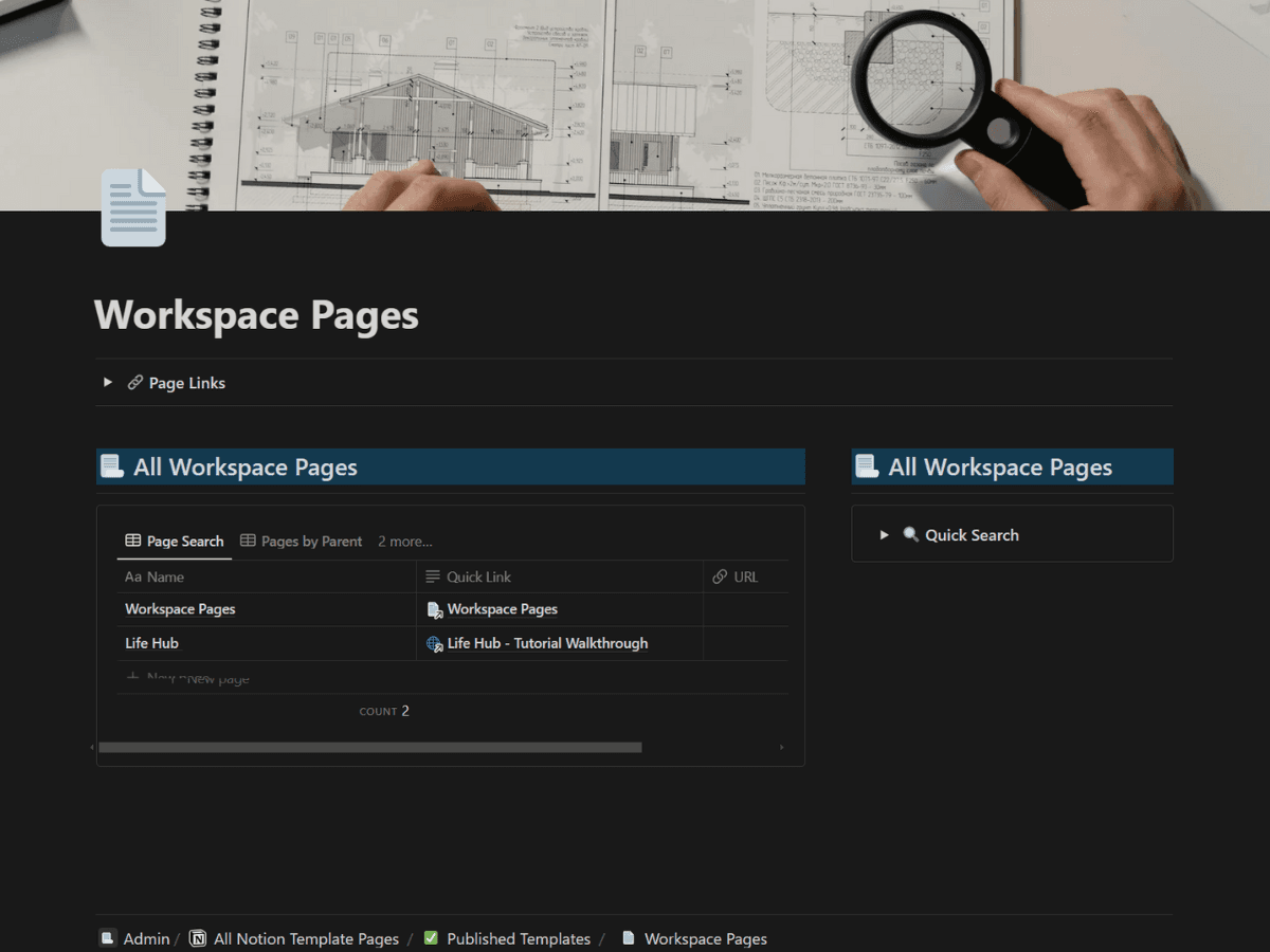 📄 Notion Workspace Pages