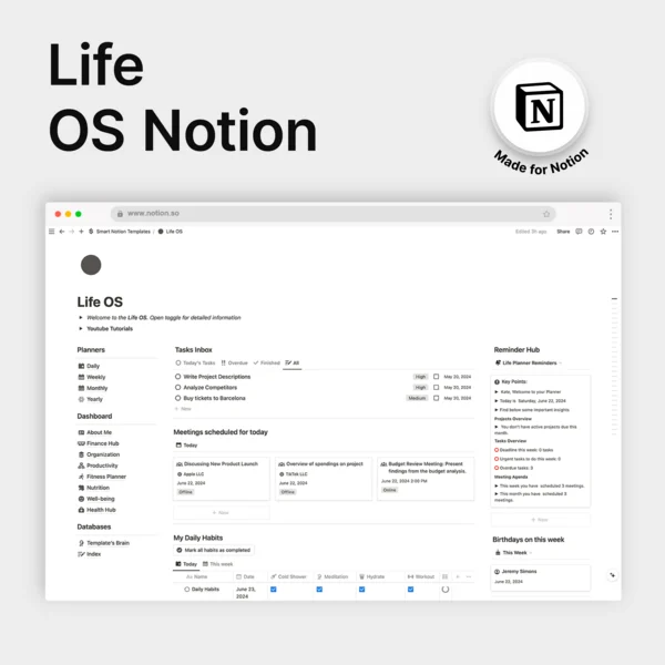 Life OS Notion Template
