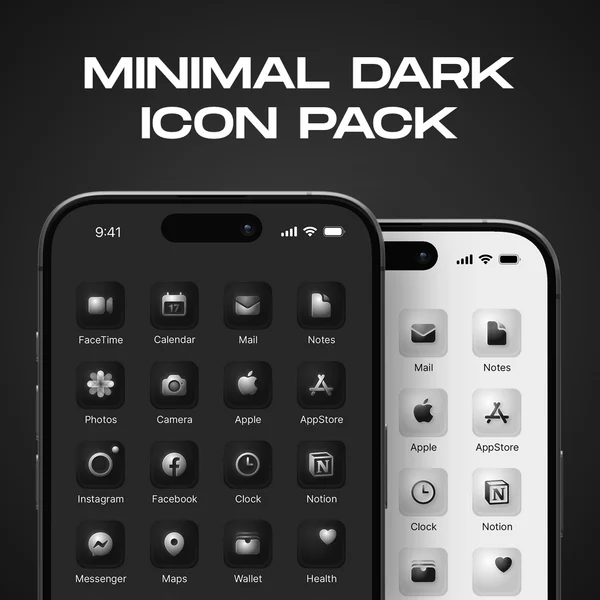Minimal Dark Premium iOS App Icon Pack