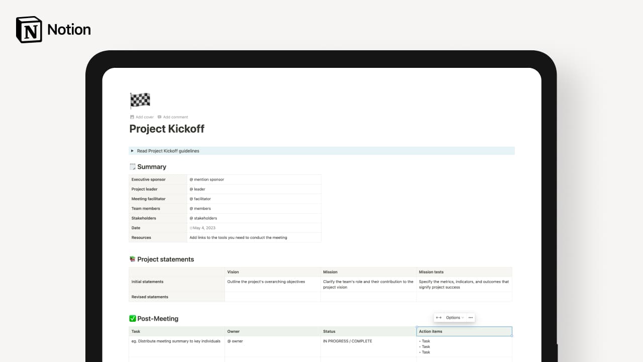 Project Kickoff Template - image 1