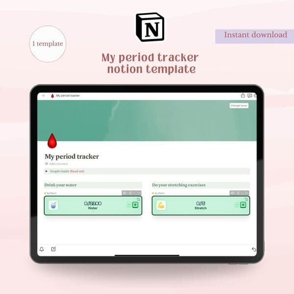 My period tracker notion template