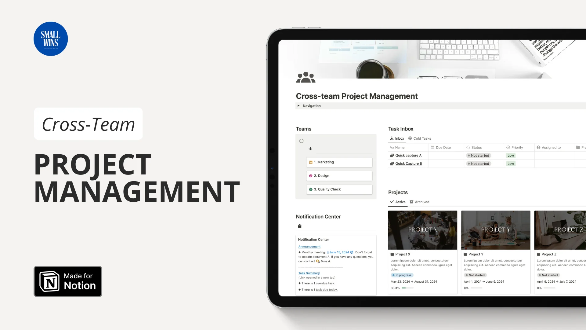 Cross-Team Project Management - Notion Template