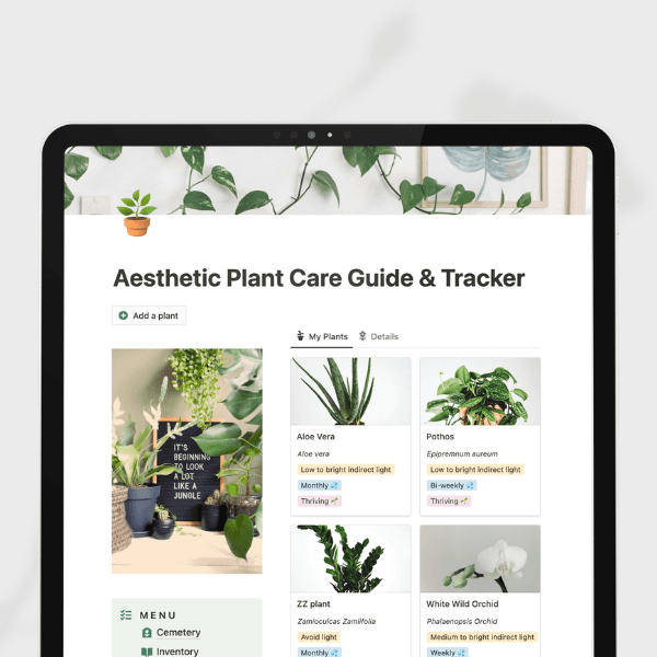 Aesthetic Plant Care Guide & Tracker 🪴