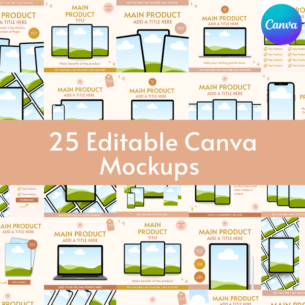 25 Editable Canva Mockups