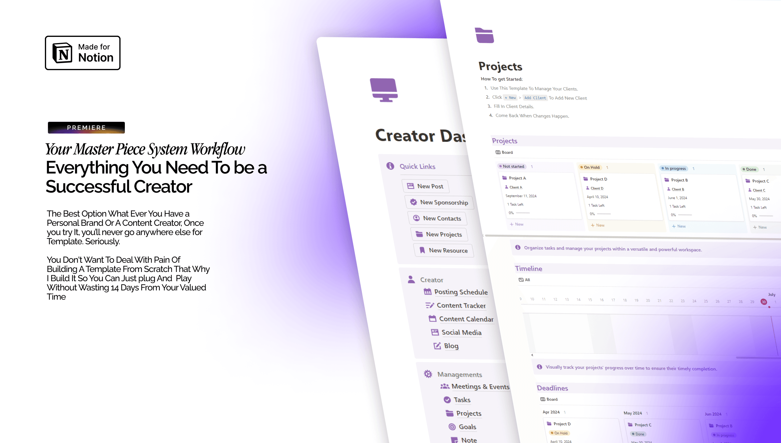 Creator Dashboard - Notion Template