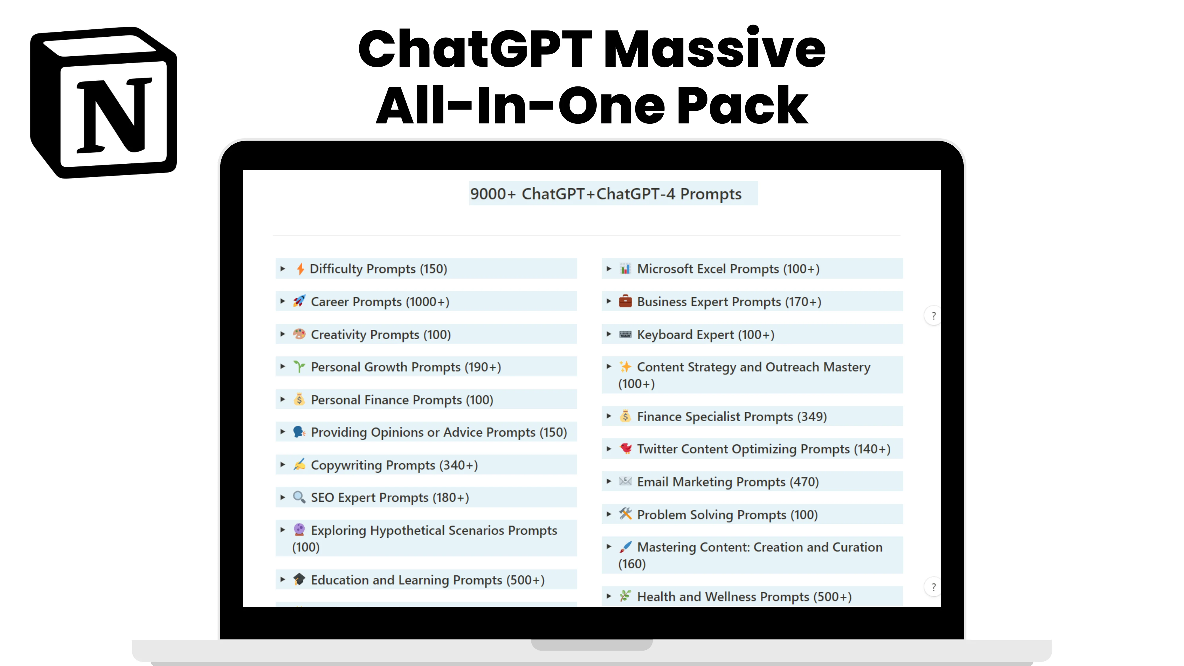 ChatGPT Massive All-In-One Pack: 9000+ Prompts - image 2