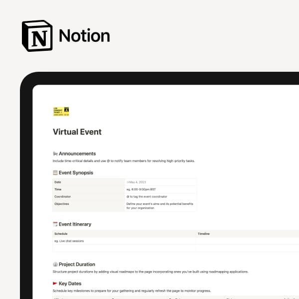 Virtual Event Template