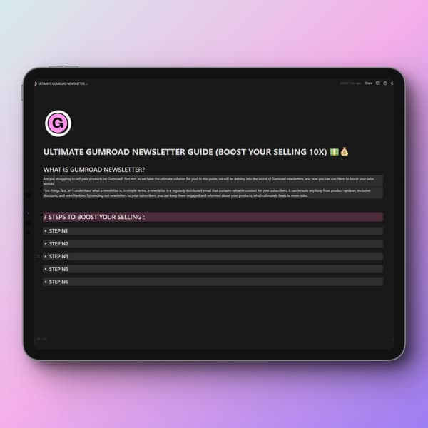 ULTIMATE GUMROAD NEWSLETTER GUIDE
