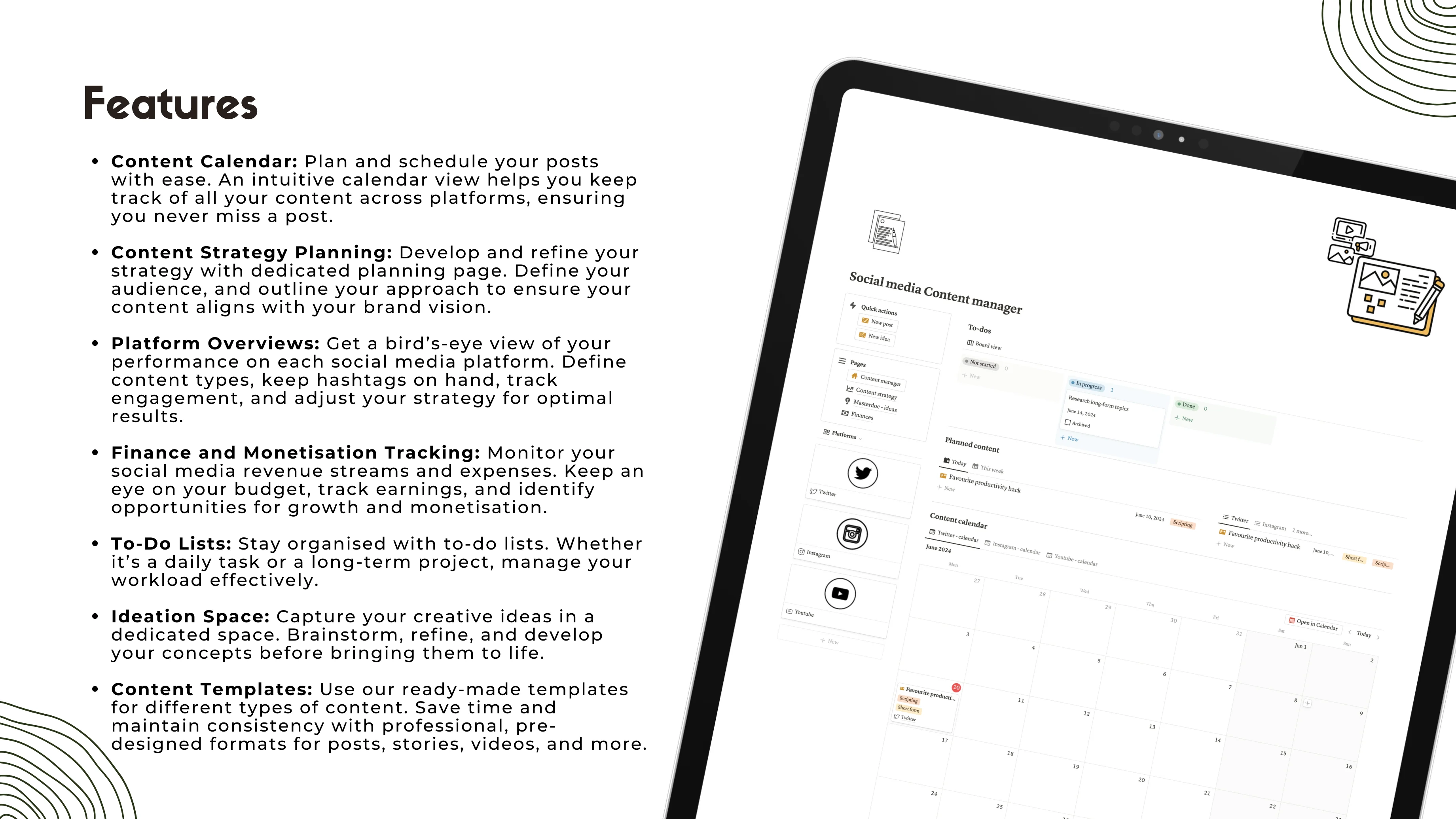 Social Media Content Planner - Notion template - image 2