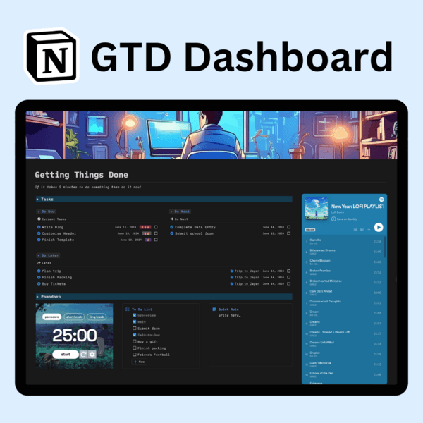 Getting Things Done Dashboard