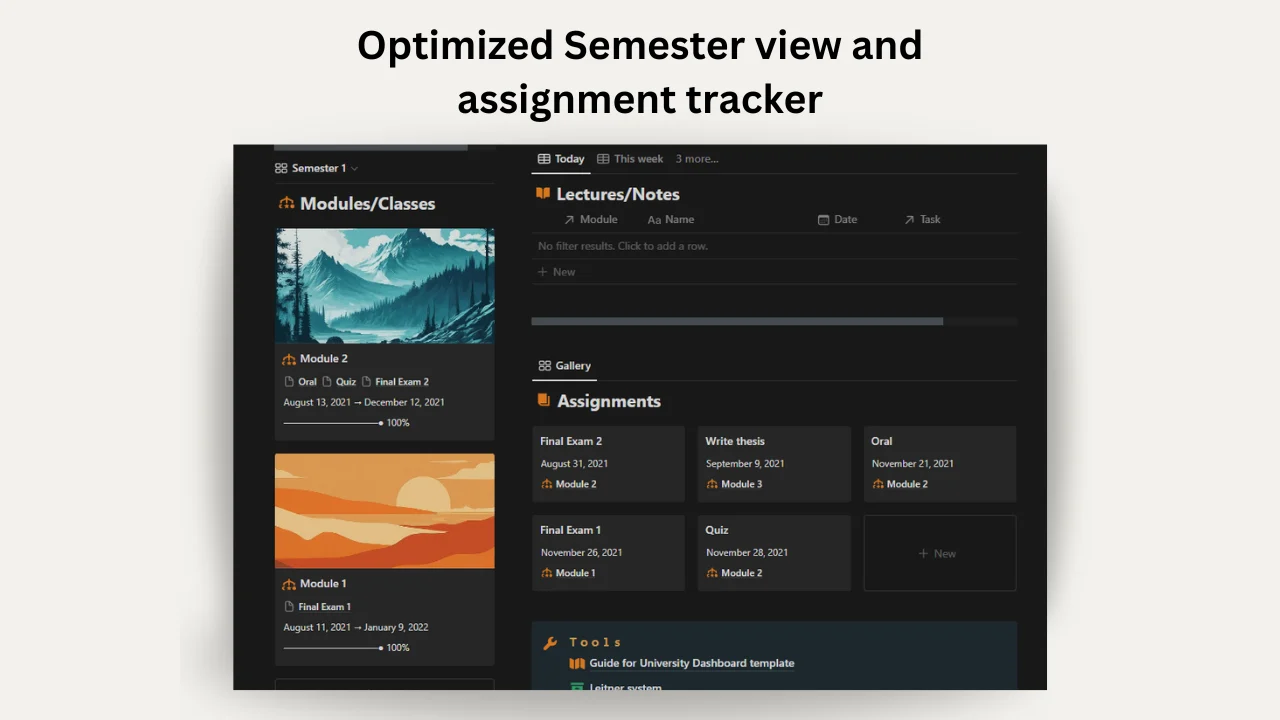 University Dashboard: Assignment tracker & Study tracker - image 3
