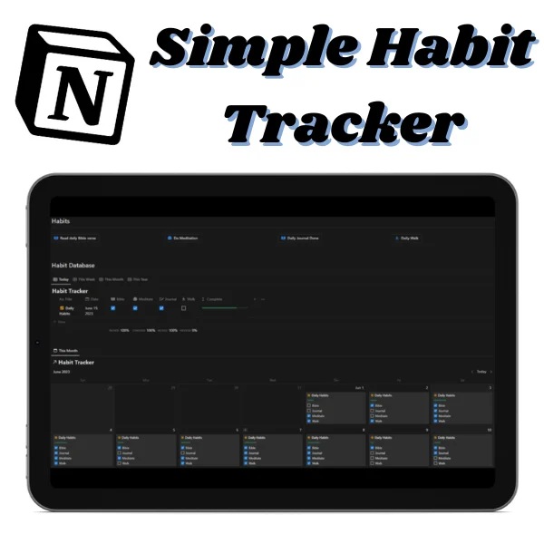 Simple Habit Tracker Notion template