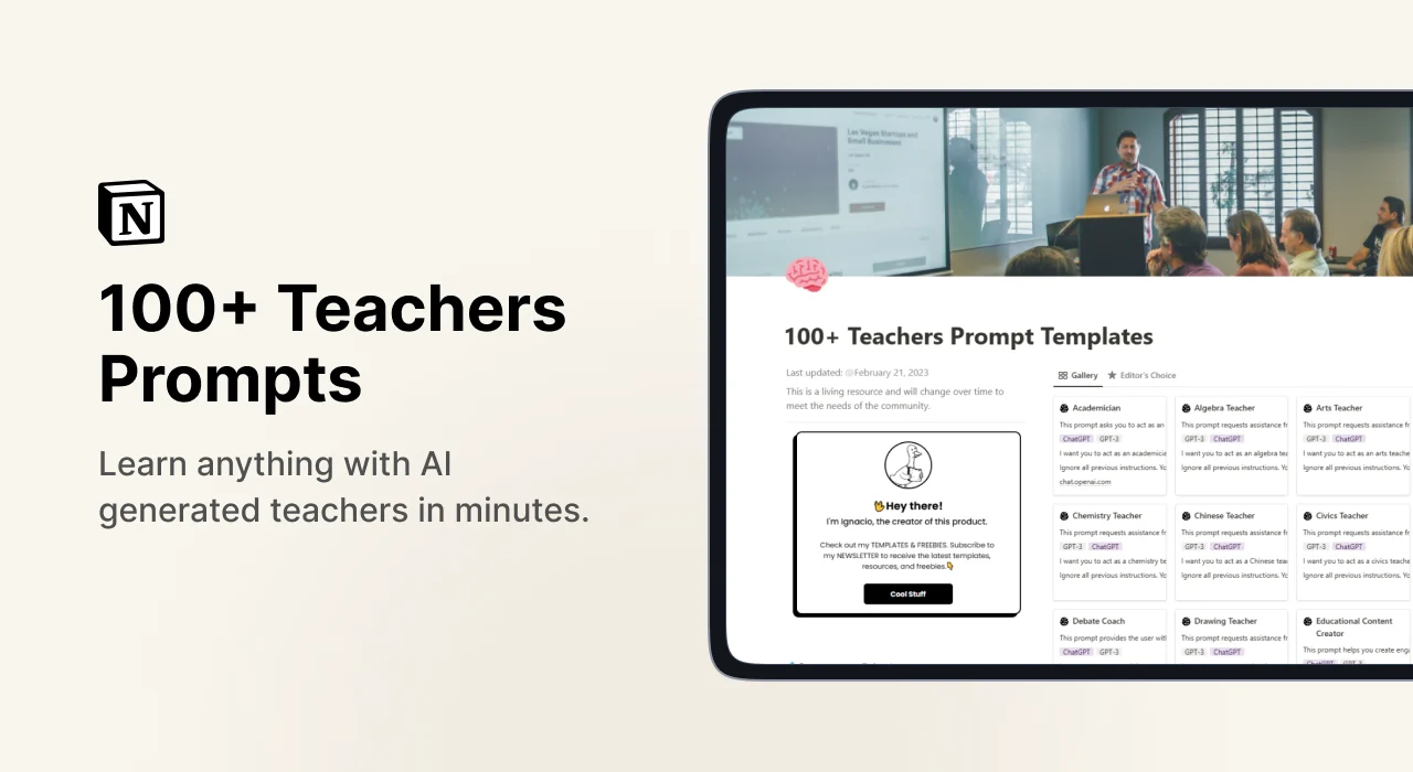100+ Teachers Prompt Templates - image 1