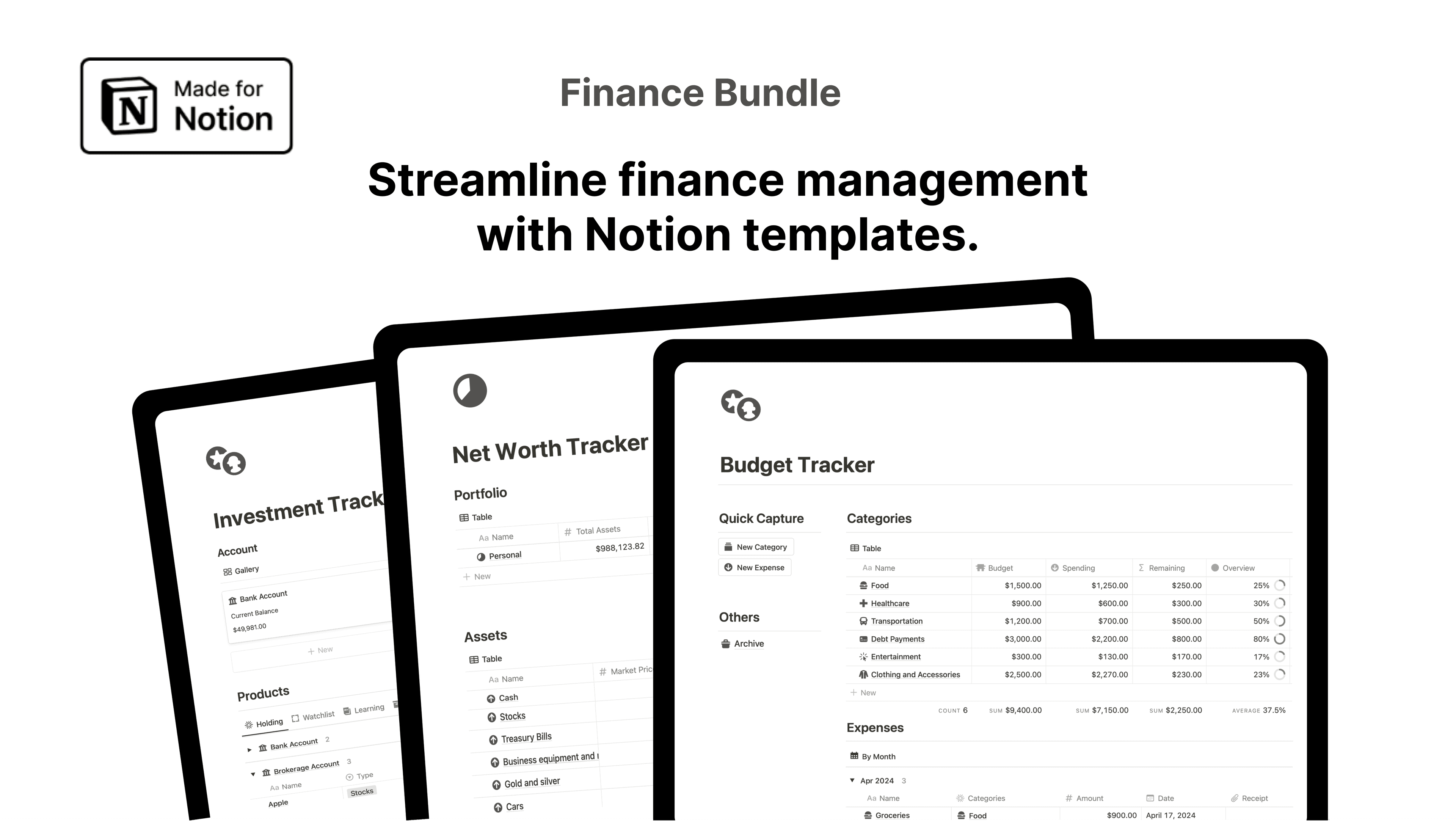 Notion Finance Bundle - image 1