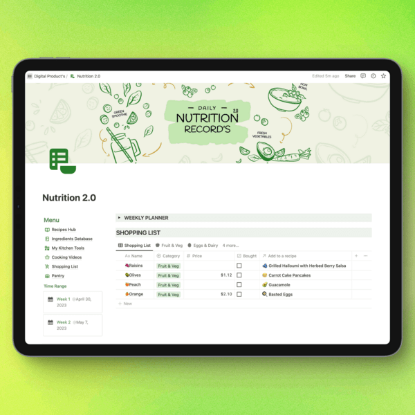 Nutrition Planner: Your Ultimate Kitchen Companion