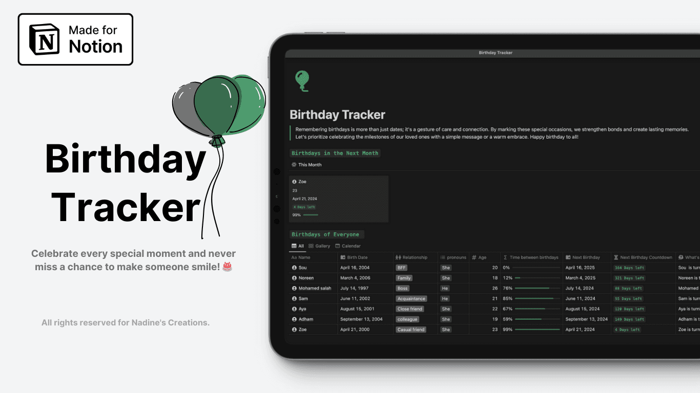 Notion Birthday Tracker - image 1