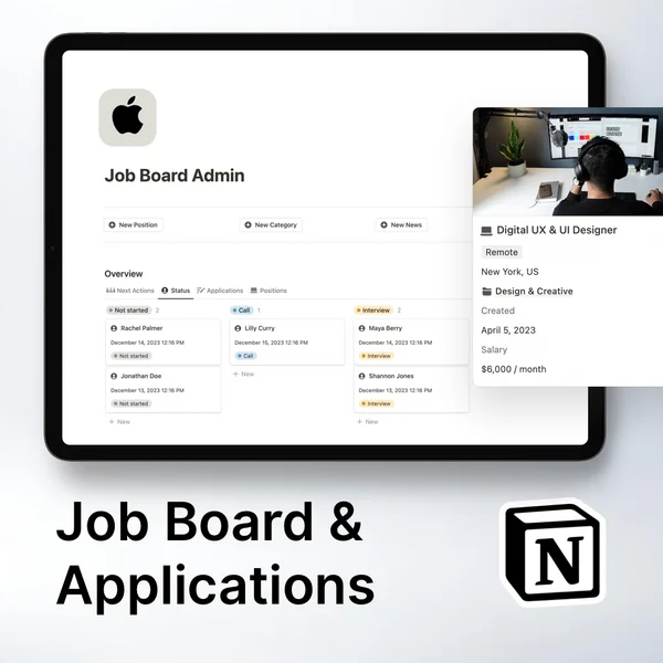 Job Board & Application Management Notion Template