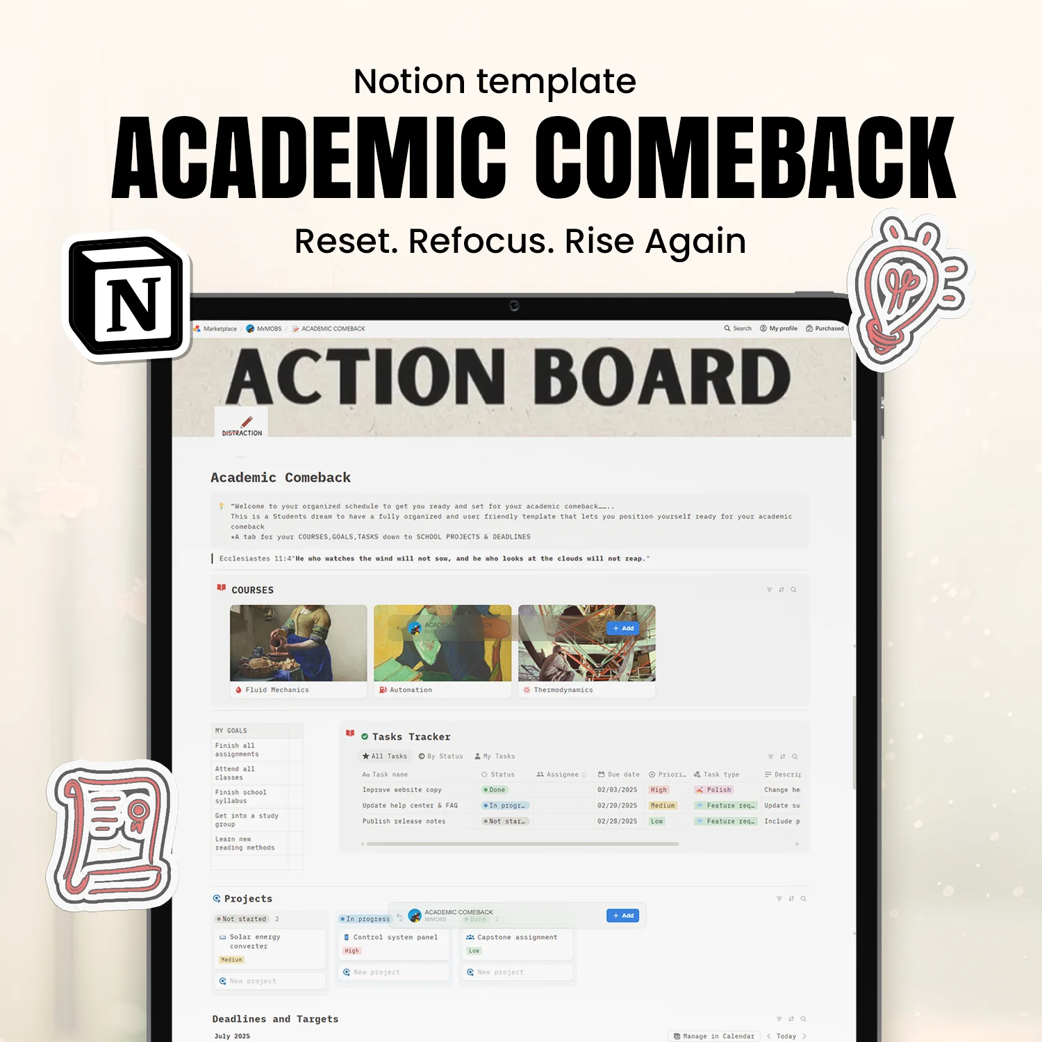 Academic Comeback Notion Template - image 1