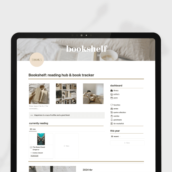 Bookshelf: reading hub & book tracker 📖