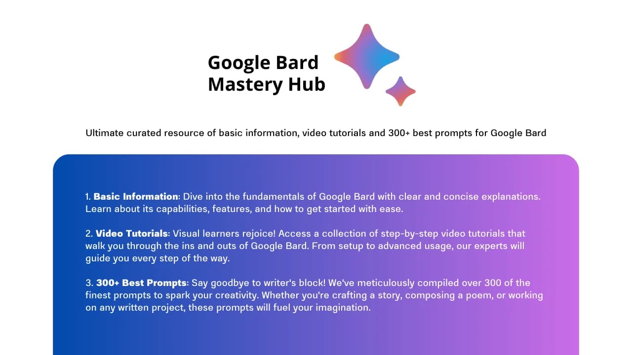 Google Gemini (previously Bard) Mastery Hub - image 1
