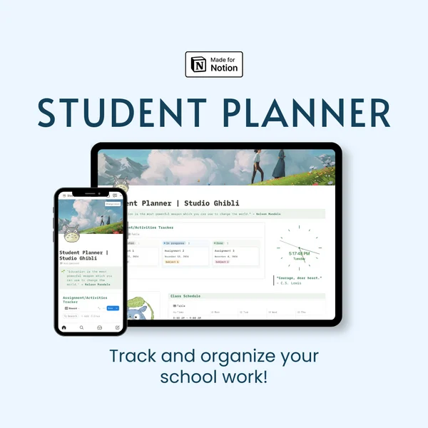 Student Planner | Studio Ghibli Theme