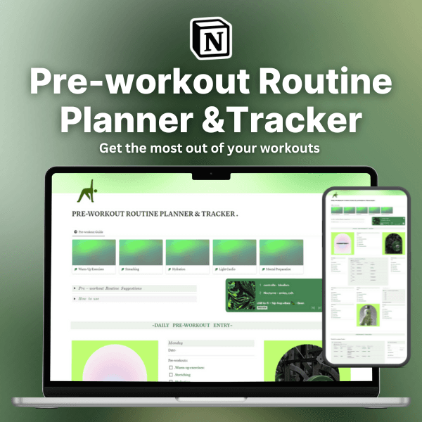 Pre-workout Routine Planner and Tracker for Men