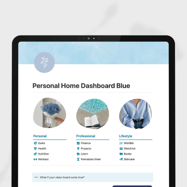 Personal Home Dashboard Blue 🦋