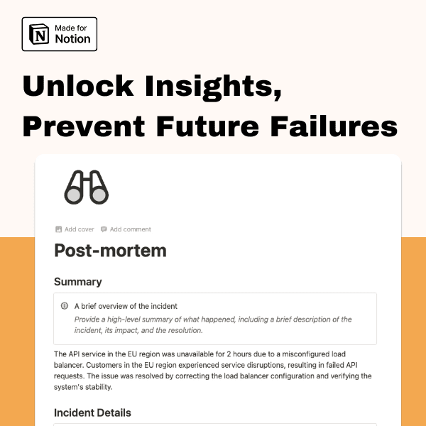 Postmortem a Notion Template